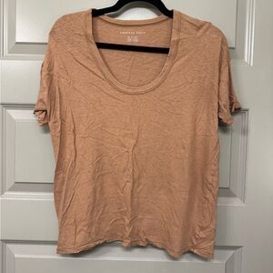 American Eagle Outfitters Women's Brown Short Sleeve Tee